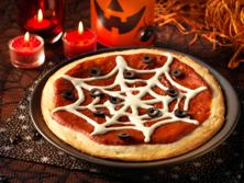 spooky cobweb pizza