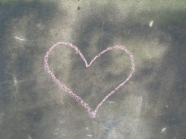 love heart in chalk