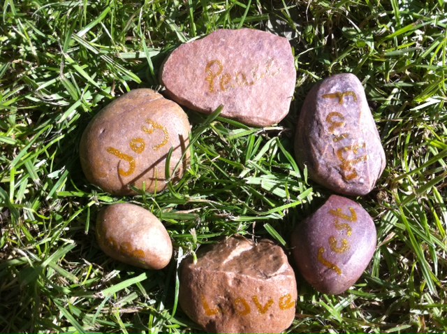 words on stone, a stone circle,